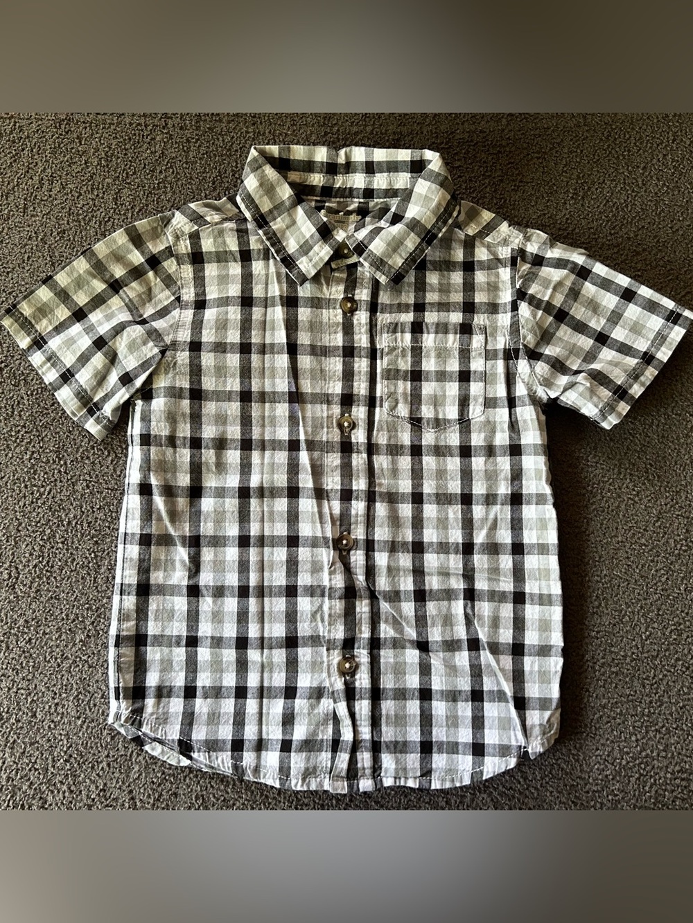 Garanimals Black and White Plaid Button-Down Shirt